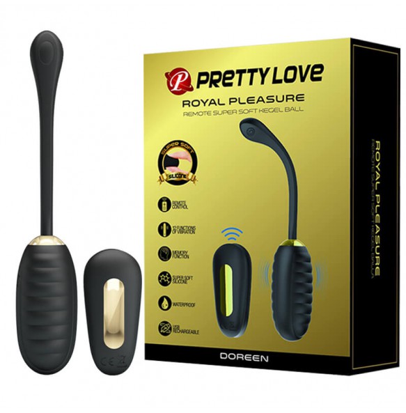 PRETTY LOVE - Royal Pleasure Wireless Remote Vibrating Egg (Chargeable - Black Gold)